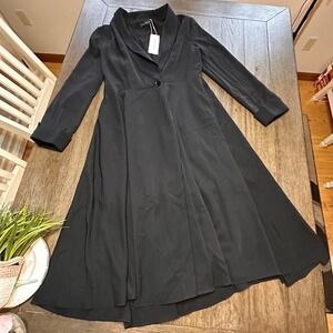 Tendency Black Flare Midi Dress Blazer Style Fashion Boutique Long Sleeve L